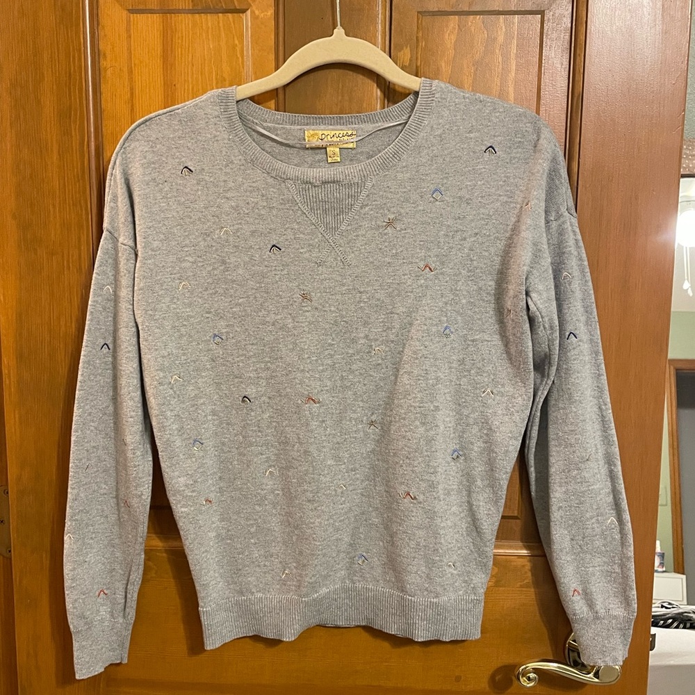 Grey Beaded Sweater